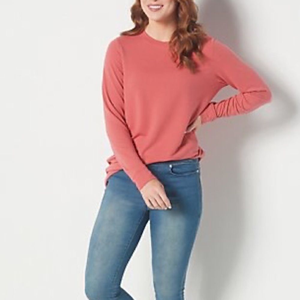 Denim & Co. Comfort Zone Soft French Terry Sweatshirt